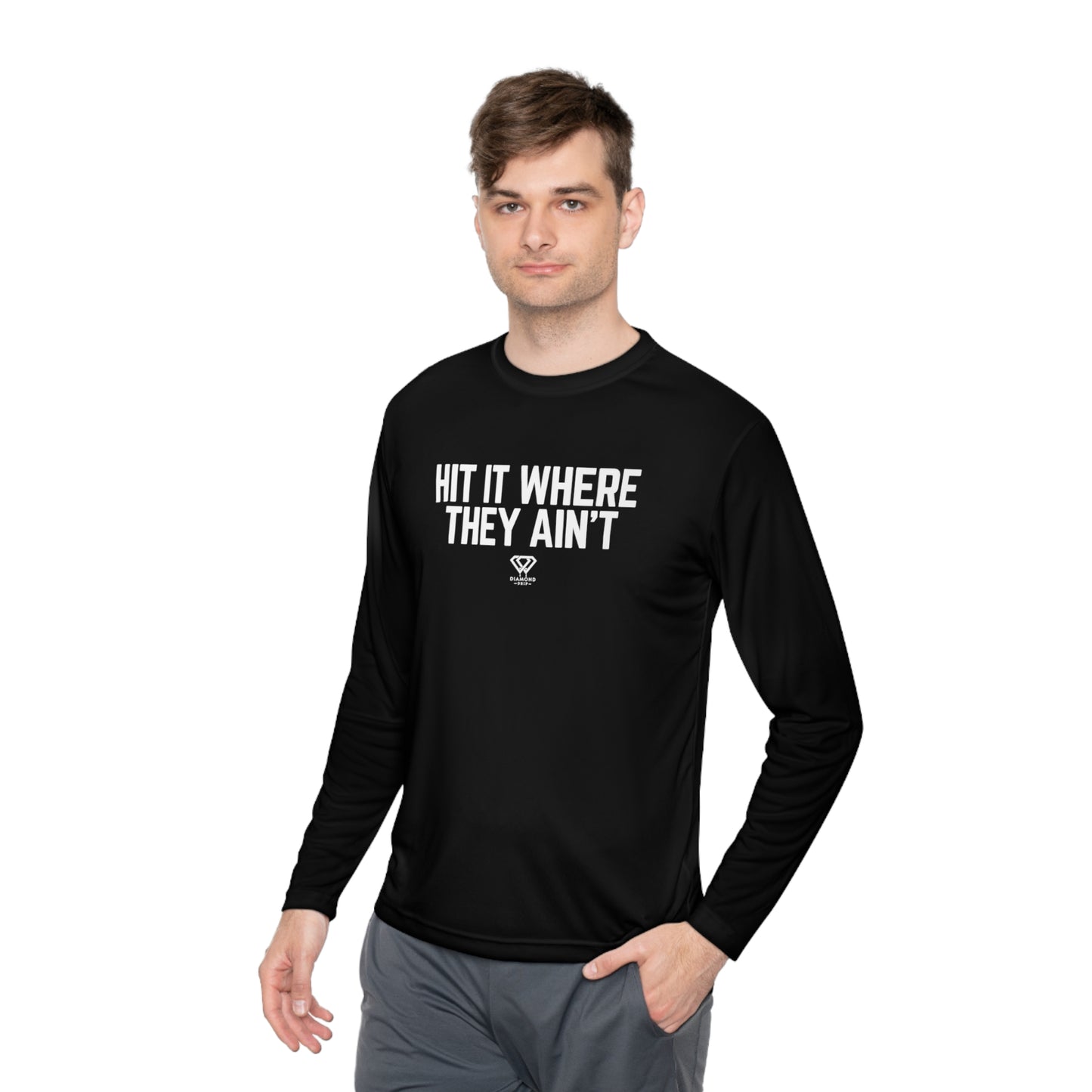 Hit It Where They Ain't - Unisex Lightweight Long Sleeve Tee